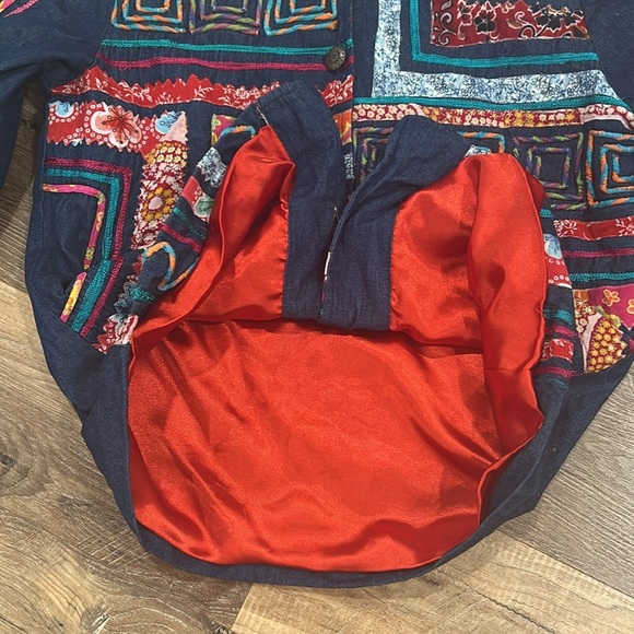 Madison Studio embroidered jacket 100% Cotton button up multicolor look size S - Picture 8 of 16